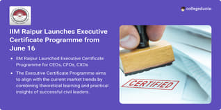 IIM Raipur Launches Executive Certificate Programme from June 16